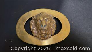 MaxSold Auction: Vintage solid brass lion head belt buckle - Markham (Ontario, Canada) PARTNER MANAGED Downsizing Online Auction - Loring Crescent