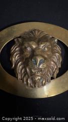 MaxSold Auction: Vintage solid brass lion head belt buckle - Markham (Ontario, Canada) PARTNER MANAGED Downsizing Online Auction - Loring Crescent
