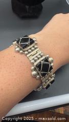MaxSold Auction: Vintage sterling silver and black onyx panel link bracelet - Markham (Ontario, Canada) PARTNER MANAGED Downsizing Online Auction - Loring Crescent
