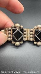 MaxSold Auction: Vintage sterling silver and black onyx panel link bracelet - Markham (Ontario, Canada) PARTNER MANAGED Downsizing Online Auction - Loring Crescent