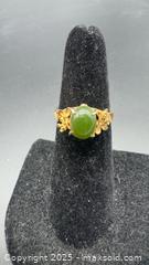MaxSold Auction: Yellow & white gold jade ring  - Markham (Ontario, Canada) PARTNER MANAGED Downsizing Online Auction - Loring Crescent
