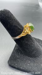 MaxSold Auction: Yellow & white gold jade ring  - Markham (Ontario, Canada) PARTNER MANAGED Downsizing Online Auction - Loring Crescent