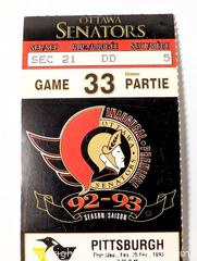 MaxSold Auction: 1993 OTTAWA SENATORS VS PITTSBURGH PENGUINS GAME TICKET - Kingston (Ontario, Canada) SELLER MANAGED Downsizing Online Auction - Rosemund Crescent