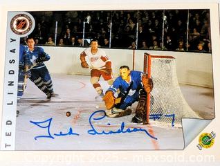 MaxSold Auction: HAND SIGNED TED LINDSAY HOCKEY CARD - Kingston (Ontario, Canada) SELLER MANAGED Downsizing Online Auction - Rosemund Crescent