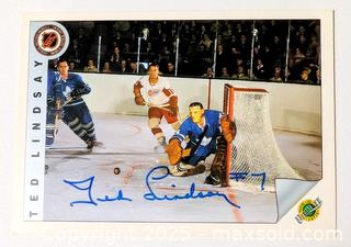MaxSold Auction: HAND SIGNED TED LINDSAY HOCKEY CARD - Kingston (Ontario, Canada) SELLER MANAGED Downsizing Online Auction - Rosemund Crescent