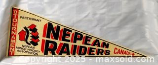MaxSold Auction: NEPEAN RAIDERS MINOR HOCKEY TEAM PENNANT - Kingston (Ontario, Canada) SELLER MANAGED Downsizing Online Auction - Rosemund Crescent