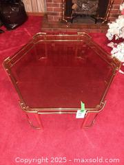 MaxSold Auction: 1970s Hollywood Regency brass and smoked glass coffee table - London (Ontario, Canada) PARTNER MANAGED Estate Sale Online Auction - Alayne Crescent