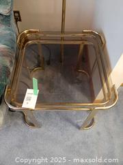 MaxSold Auction: 1970s Hollywood Regency brass and smoked glass side table - London (Ontario, Canada) PARTNER MANAGED Estate Sale Online Auction - Alayne Crescent