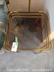 MaxSold Auction: 1970s Hollywood Regency brass and smoked glass side table - London (Ontario, Canada) PARTNER MANAGED Estate Sale Online Auction - Alayne Crescent