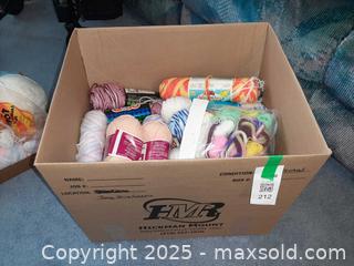 MaxSold Auction: 3/4 full box of assorted worsted weight yarn - London (Ontario, Canada) PARTNER MANAGED Estate Sale Online Auction - Alayne Crescent