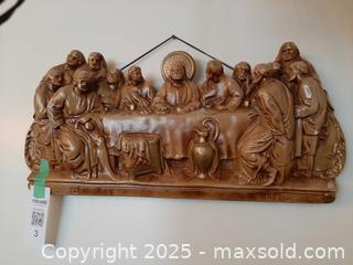 MaxSold Auction: 3D chalkware wall hanging art decor - the Last Supper scene - London (Ontario, Canada) PARTNER MANAGED Estate Sale Online Auction - Alayne Crescent
