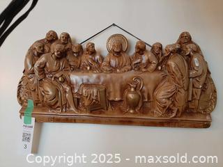 MaxSold Auction: 3D chalkware wall hanging art decor - the Last Supper scene - London (Ontario, Canada) PARTNER MANAGED Estate Sale Online Auction - Alayne Crescent