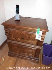 MaxSold Auction: (A) traditional wooden nightstand with two drawers  - London (Ontario, Canada) PARTNER MANAGED Estate Sale Online Auction - Alayne Crescent