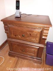 MaxSold Auction: (A) traditional wooden nightstand with two drawers  - London (Ontario, Canada) PARTNER MANAGED Estate Sale Online Auction - Alayne Crescent