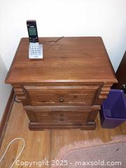 MaxSold Auction: (A) traditional wooden nightstand with two drawers  - London (Ontario, Canada) PARTNER MANAGED Estate Sale Online Auction - Alayne Crescent