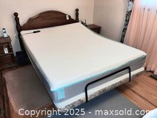 MaxSold Auction: Adjustable mattress & traditional queen sized wooden headboard - London (Ontario, Canada) PARTNER MANAGED Estate Sale Online Auction - Alayne Crescent