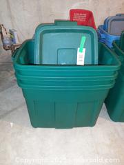 MaxSold Auction: (B) Three green Rubbermaid ECOSense High-Top Storage Totes - London (Ontario, Canada) PARTNER MANAGED Estate Sale Online Auction - Alayne Crescent