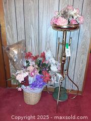 MaxSold Auction: Beautiful mid-century brass plant stand and floral arrangements - London (Ontario, Canada) PARTNER MANAGED Estate Sale Online Auction - Alayne Crescent