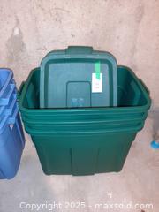 MaxSold Auction: (C) Three green Rubbermaid ECOSense High-Top Storage Totes - London (Ontario, Canada) PARTNER MANAGED Estate Sale Online Auction - Alayne Crescent
