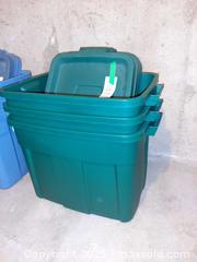 MaxSold Auction: (C) Three green Rubbermaid ECOSense High-Top Storage Totes - London (Ontario, Canada) PARTNER MANAGED Estate Sale Online Auction - Alayne Crescent