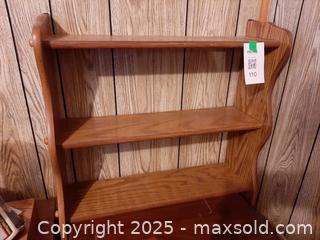 MaxSold Auction: Charming punch work wood wall hanging shelf - London (Ontario, Canada) PARTNER MANAGED Estate Sale Online Auction - Alayne Crescent