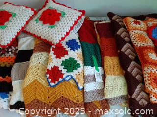 MaxSold Auction: Eleven handade crochet blankets & two pillows - London (Ontario, Canada) PARTNER MANAGED Estate Sale Online Auction - Alayne Crescent