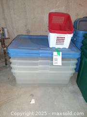 MaxSold Auction: Four Sterilite plastic storage bins and baskets - London (Ontario, Canada) PARTNER MANAGED Estate Sale Online Auction - Alayne Crescent