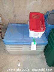 MaxSold Auction: Four Sterilite plastic storage bins and baskets - London (Ontario, Canada) PARTNER MANAGED Estate Sale Online Auction - Alayne Crescent