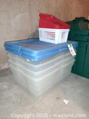 MaxSold Auction: Four Sterilite plastic storage bins and baskets - London (Ontario, Canada) PARTNER MANAGED Estate Sale Online Auction - Alayne Crescent