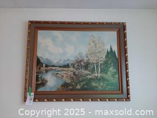 MaxSold Auction: Framed print of a landscape oil painting on canvas by an artist named Bachmann - London (Ontario, Canada) PARTNER MANAGED Estate Sale Online Auction - Alayne Crescent