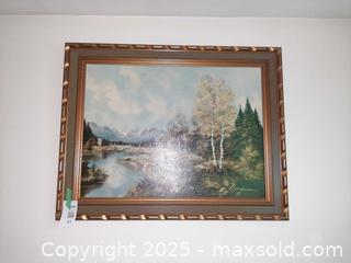 MaxSold Auction: Framed print of a landscape oil painting on canvas by an artist named Bachmann - London (Ontario, Canada) PARTNER MANAGED Estate Sale Online Auction - Alayne Crescent