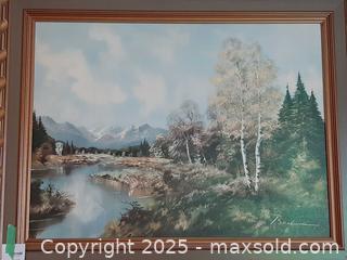 MaxSold Auction: Framed print of a landscape oil painting on canvas by an artist named Bachmann - London (Ontario, Canada) PARTNER MANAGED Estate Sale Online Auction - Alayne Crescent
