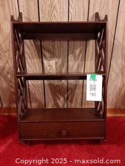 MaxSold Auction: George III style mahogany wall-mounted étagère with three shelves above a single drawer - London (Ontario, Canada) PARTNER MANAGED Estate Sale Online Auction - Alayne Crescent