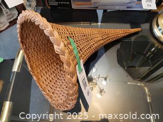MaxSold Auction: Large rattan horn of plenty cornucopia - London (Ontario, Canada) PARTNER MANAGED Estate Sale Online Auction - Alayne Crescent
