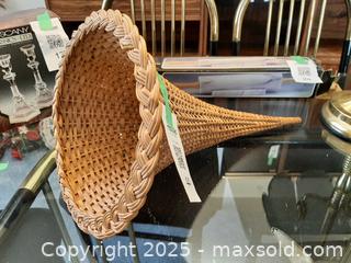 MaxSold Auction: Large rattan horn of plenty cornucopia - London (Ontario, Canada) PARTNER MANAGED Estate Sale Online Auction - Alayne Crescent