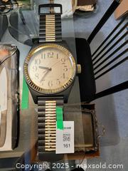 MaxSold Auction: Large vintage Marco Polo black and gold wristwatch wall clock - London (Ontario, Canada) PARTNER MANAGED Estate Sale Online Auction - Alayne Crescent