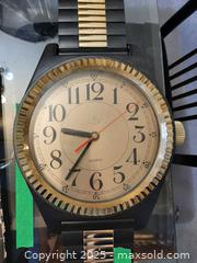 MaxSold Auction: Large vintage Marco Polo black and gold wristwatch wall clock - London (Ontario, Canada) PARTNER MANAGED Estate Sale Online Auction - Alayne Crescent