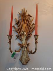 MaxSold Auction: MCM Dart Gold Wheat Sheave Wall Hanging Candle Holder   - London (Ontario, Canada) PARTNER MANAGED Estate Sale Online Auction - Alayne Crescent