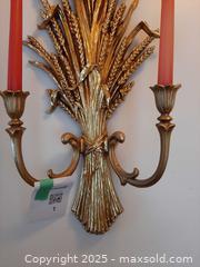 MaxSold Auction: MCM Dart Gold Wheat Sheave Wall Hanging Candle Holder   - London (Ontario, Canada) PARTNER MANAGED Estate Sale Online Auction - Alayne Crescent