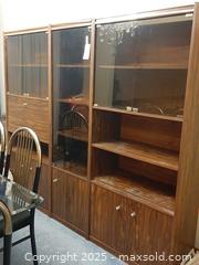 MaxSold Auction: Mid-century modern wooden wall unit or display cabinet - London (Ontario, Canada) PARTNER MANAGED Estate Sale Online Auction - Alayne Crescent