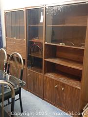MaxSold Auction: Mid-century modern wooden wall unit or display cabinet - London (Ontario, Canada) PARTNER MANAGED Estate Sale Online Auction - Alayne Crescent