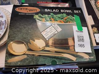 MaxSold Auction: *NEW* Copper Shoppe Surrey Collection salad bowl set with serving utensils - London (Ontario, Canada) PARTNER MANAGED Estate Sale Online Auction - Alayne Crescent