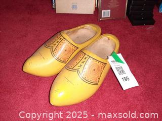 MaxSold Auction: Pair of vintage yellow Dutch wooden clogs - London (Ontario, Canada) PARTNER MANAGED Estate Sale Online Auction - Alayne Crescent
