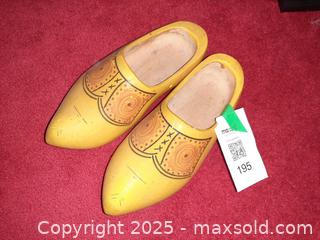 MaxSold Auction: Pair of vintage yellow Dutch wooden clogs - London (Ontario, Canada) PARTNER MANAGED Estate Sale Online Auction - Alayne Crescent