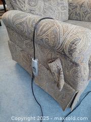 MaxSold Auction: Power lift recliner chair with a beige and brown paisley fabric pattern - London (Ontario, Canada) PARTNER MANAGED Estate Sale Online Auction - Alayne Crescent