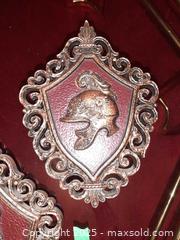 MaxSold Auction: Set of Dart Indistries decorative Roman shield wall hangings featuring a helmet motifs - London (Ontario, Canada) PARTNER MANAGED Estate Sale Online Auction - Alayne Crescent