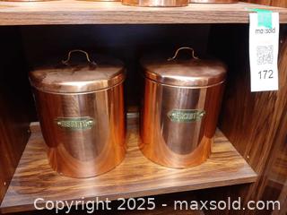 MaxSold Auction: Set of large vintage copper biscuit canisters - London (Ontario, Canada) PARTNER MANAGED Estate Sale Online Auction - Alayne Crescent
