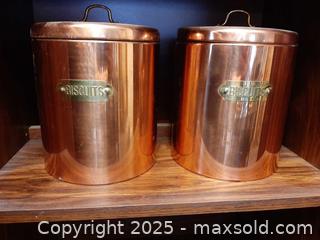 MaxSold Auction: Set of large vintage copper biscuit canisters - London (Ontario, Canada) PARTNER MANAGED Estate Sale Online Auction - Alayne Crescent