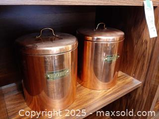 MaxSold Auction: Set of large vintage copper biscuit canisters - London (Ontario, Canada) PARTNER MANAGED Estate Sale Online Auction - Alayne Crescent