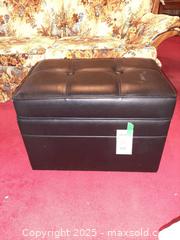 MaxSold Auction: Storage bench in black bicast leather - London (Ontario, Canada) PARTNER MANAGED Estate Sale Online Auction - Alayne Crescent
